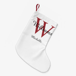 Personalisiertes Monogramm Rot Kleiner Weihnachtsstrumpf