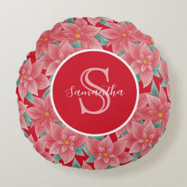Personalisiertes Monogramm Rundes Kissen
