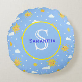 Personalisiertes Monogramm Rundes Kissen