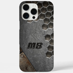 Personalisiertes Monogramm Rustikal Grunge Männlic iPhone 16 Pro Max Hülle
