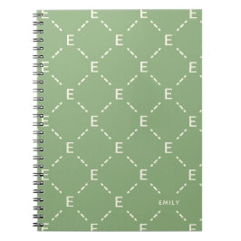 Personalisiertes Monogramm Sage-Grün Geometrisches Notizblock