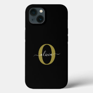 Personalisiertes Monogramm Schriftname Schwarz Wei Case-Mate iPhone Hülle