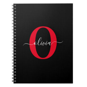 Personalisiertes Monogramm Schriftname Schwarz Wei Notizblock