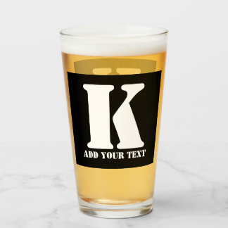 Personalisiertes Monogramm Schwarz Benutzerdefinie Glas