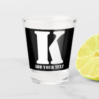 Personalisiertes Monogramm Schwarz Benutzerdefinie Schnapsglas