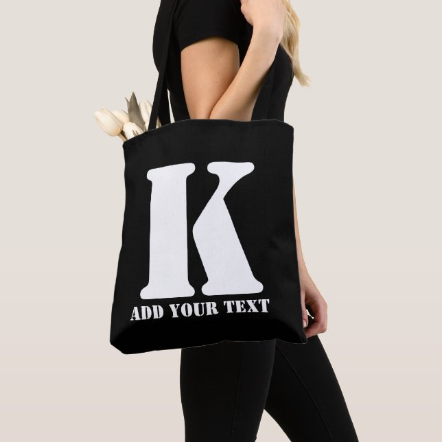 Personalisiertes Monogramm Schwarz Benutzerdefinie Tasche (Von Nahem)