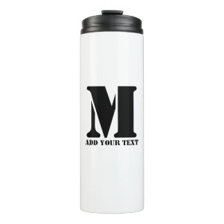 Personalisiertes Monogramm Schwarz Benutzerdefinie Thermosbecher