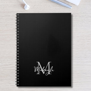 Personalisiertes Monogramm Schwarz Notizblock