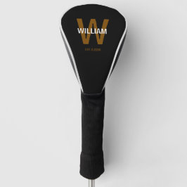 Personalisiertes Monogramm schwarz &weiß Golf Headcover