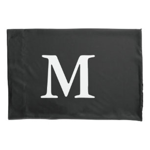 Personalisiertes Monogramm Schwarz-weiß Modernes M Kissenbezug