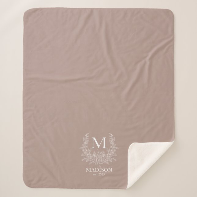 Personalisiertes Monogramm Sherpadecke (Vorderseite)