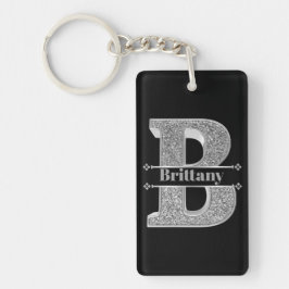 Personalisiertes Monogramm Silver Initial B Ihr Na Schlüsselanhänger