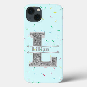 Personalisiertes Monogramm Silver Initial L Ihr Na Case-Mate iPhone Hülle