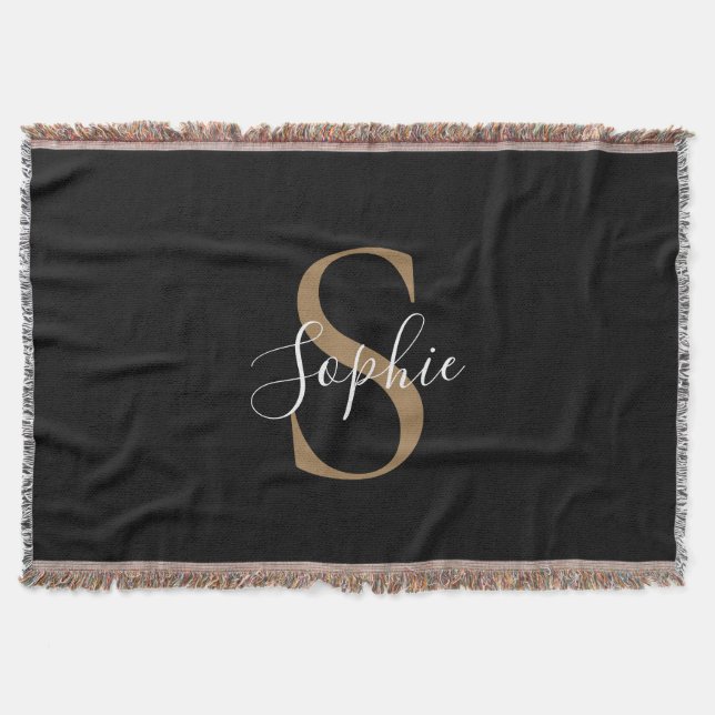 Personalisiertes Monogramm-Skript Elegant Individu Decke (Vorderseite)