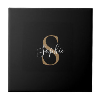 Personalisiertes Monogramm-Skript Elegant Individu Fliese