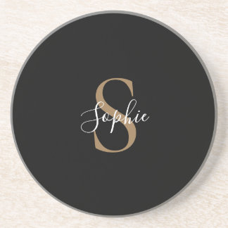 Personalisiertes Monogramm-Skript Elegant Individu Getränkeuntersetzer
