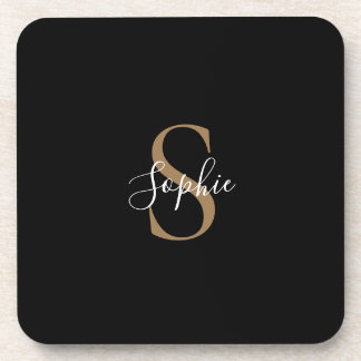 Personalisiertes Monogramm-Skript Elegant Individu Getränkeuntersetzer