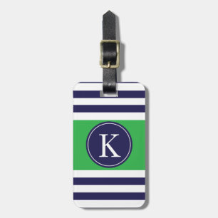 Personalisiertes Monogramm Stripes Gepäckanhänger