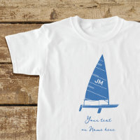 Personalisiertes Monogramm Text Sailboat Racing Bl