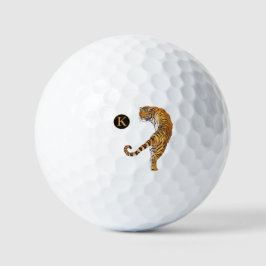 Personalisiertes Monogramm Tiger Wildtier Golfball