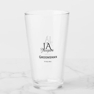 Personalisiertes Monogramm Trauzeuge Brautführer N Glas