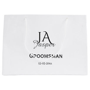 Personalisiertes Monogramm Trauzeuge Brautführer N Große Geschenktüte