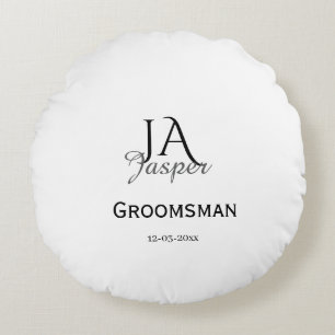 Personalisiertes Monogramm Trauzeuge Brautführer N Rundes Kissen