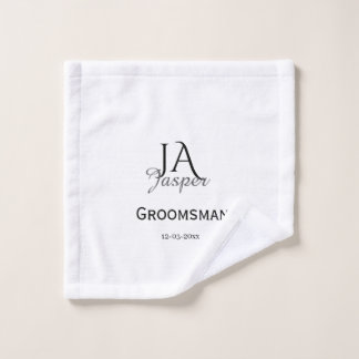 Personalisiertes Monogramm Trauzeuge Brautführer N Waschlappen