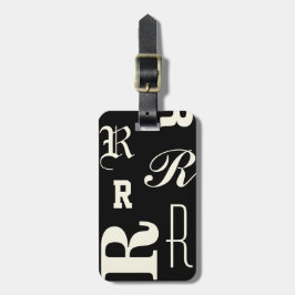Personalisiertes Monogramm, Typografie-Initialen,  Gepäckanhänger