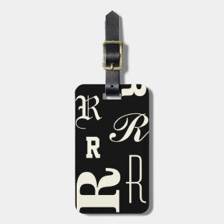 Personalisiertes Monogramm, Typografie-Initialen,  Gepäckanhänger