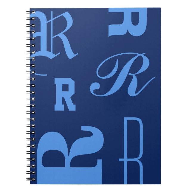 Personalisiertes Monogramm, Typografie-Initialen,  Notizblock (Vorderseite)