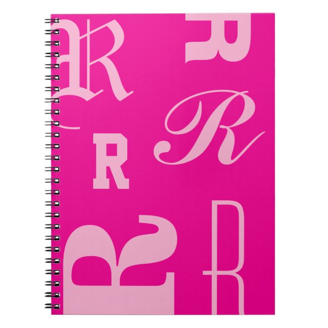 Personalisiertes Monogramm, Typografie-Initialen,  Notizblock (Vorderseite)