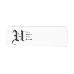 Personalisiertes Monogramm U Rücksendeetikett