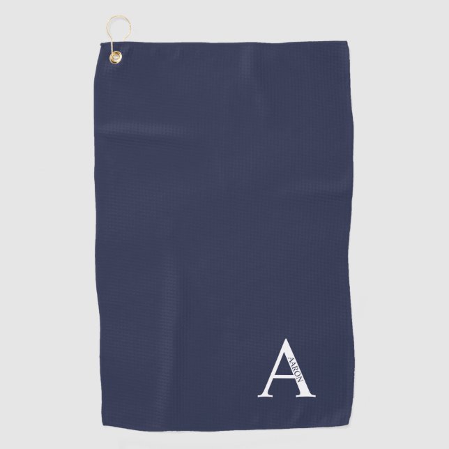 Personalisiertes Monogramm und Golftücher benennen Golfhandtuch (Vorderseite)