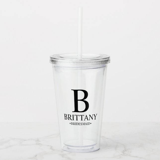 Personalisiertes Monogramm und Name Acryli von Bri Acryltrinkbecher (Vorderseite)