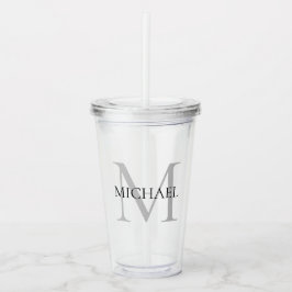 Personalisiertes Monogramm und Name Acryltrinkbecher
