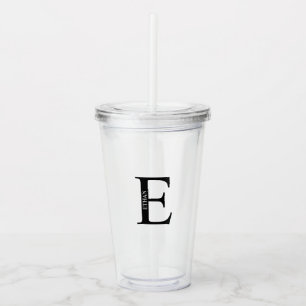 Personalisiertes Monogramm und Name Acryltrinkbecher