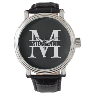 Personalisiertes Monogramm und Name Armbanduhr