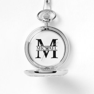 Personalisiertes Monogramm und Name Armbanduhr
