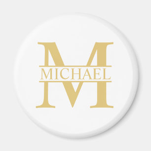 Personalisiertes Monogramm und Name aus Weiß und  Magnet