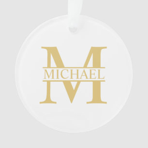 Personalisiertes Monogramm und Name aus Weiß und  Ornament