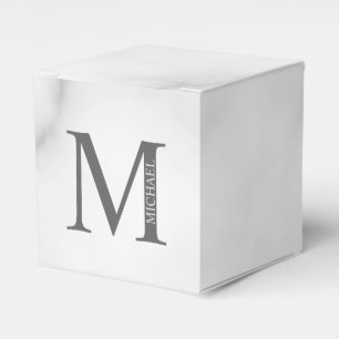 Personalisiertes Monogramm und Name aus weißem Mar Geschenkschachtel