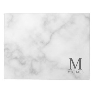 Personalisiertes Monogramm und Name aus weißem Mar Notizblock