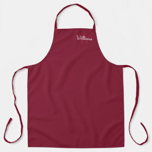 Personalisiertes Monogramm und Name Burgund Red Schürze