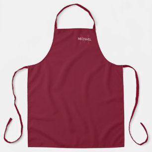 Personalisiertes Monogramm und Name Burgund Red Schürze
