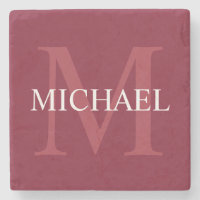 Personalisiertes Monogramm und Name Burgund Red