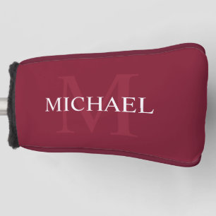 Personalisiertes Monogramm und Name Burgundy Red Golf Headcover
