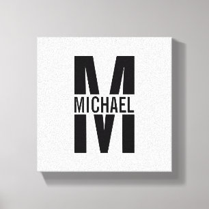 Personalisiertes Monogramm und Name Canvas Print Leinwanddruck