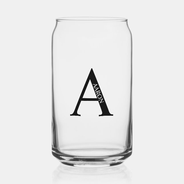 Personalisiertes Monogramm und Name Dosenglas (Vorderseite)