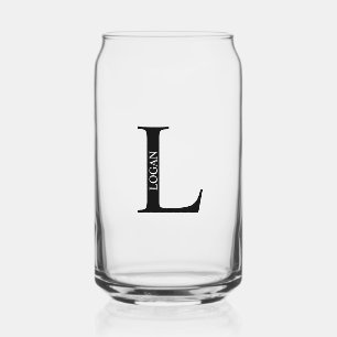 Personalisiertes Monogramm und Name Dosenglas